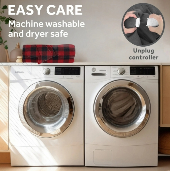 Sunbeam Microplush Sherpa Heated Throw with Storage Bag, Red Plaid - Picture 13 of 14